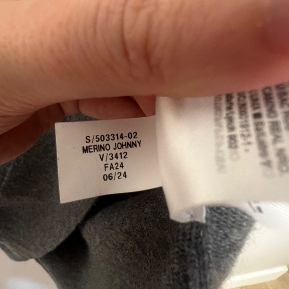 Banana Republic Italian Merino Wool Sweater Polo Johnny Collar Grey Size XL - Picture 6 of 6